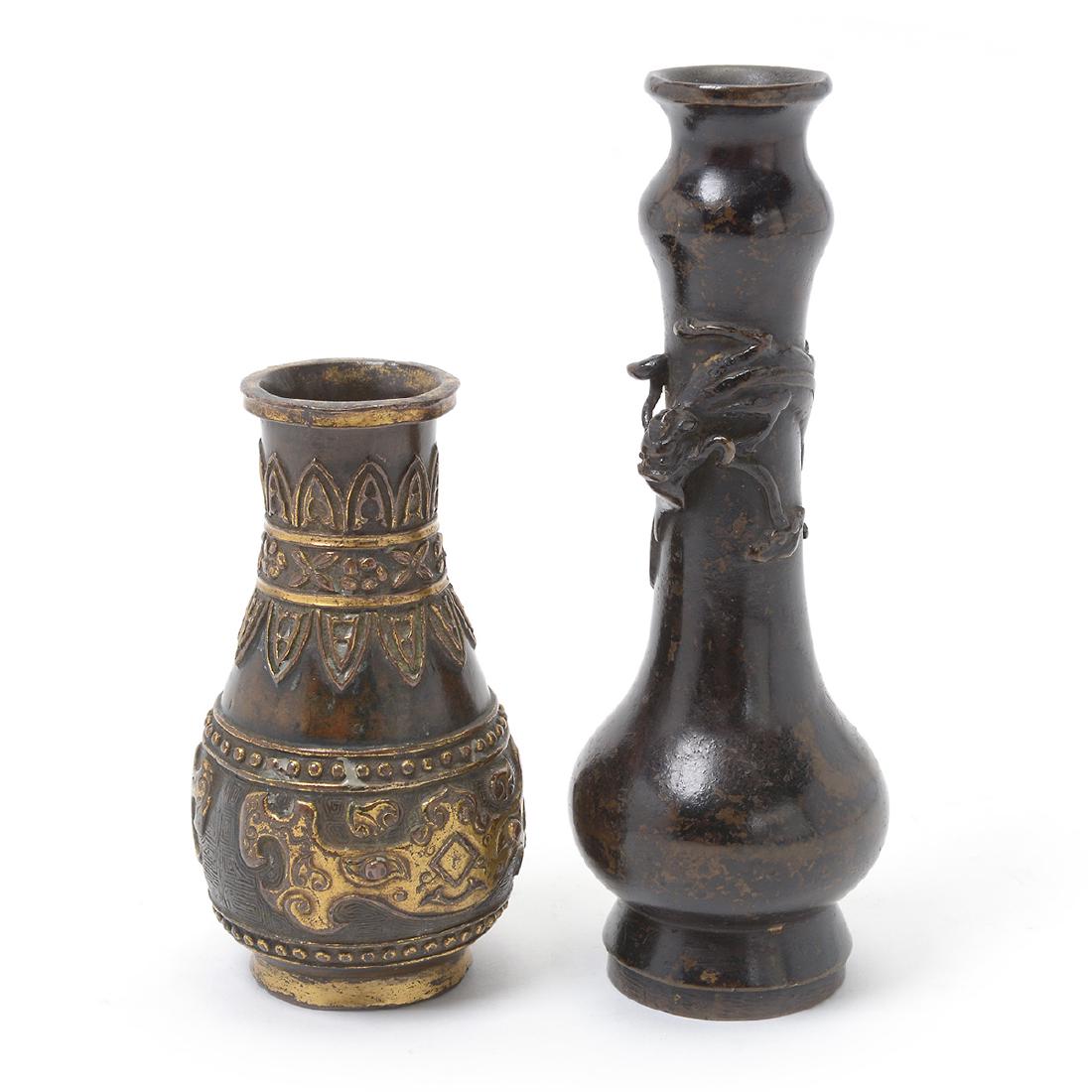 Two Bronze Incense Tool Vases, 17th Century (1 of 10)