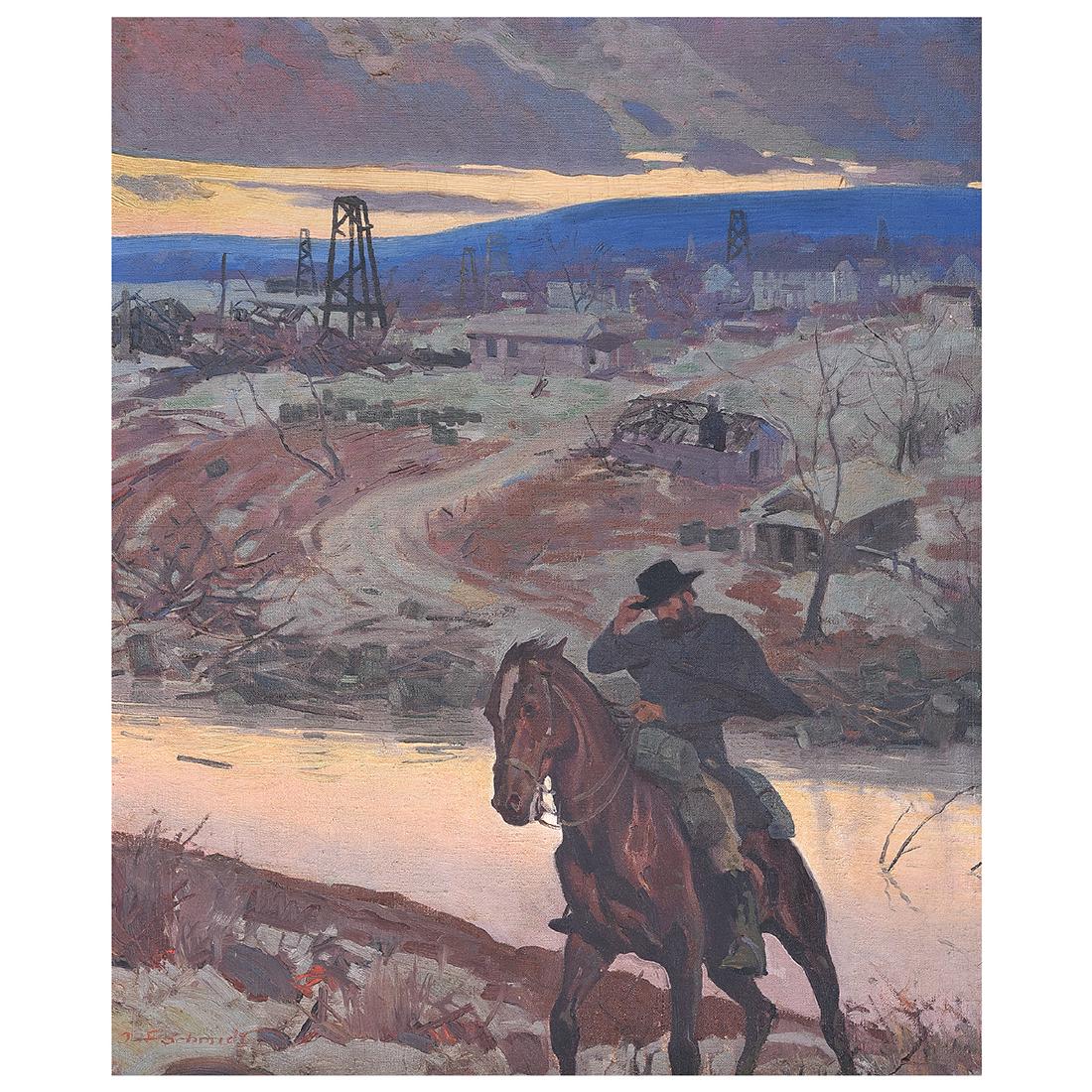 Oscar Frederick Schmidt "Last of the Oil Boom" oil on (1 of 5)