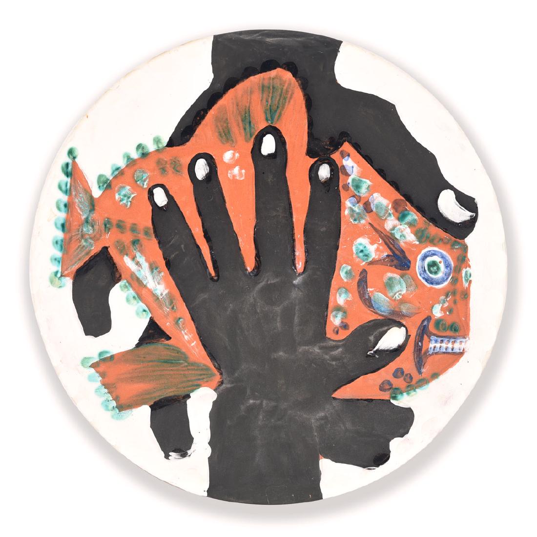 Pablo Picasso "Mains au Poisson" partially glazed (1 of 5)