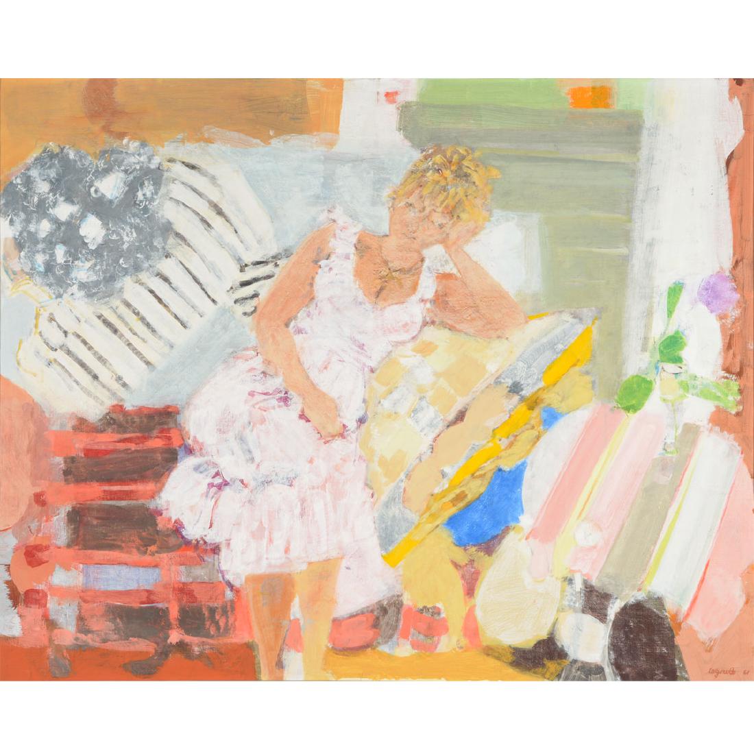 Raymond Jean Legueult "La RÈveuse" oil on canvas (1 of 6)