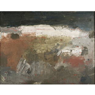 Louis Siegriest "59 Abstract" oil on canvas: LOUIS SIEGRIEST (Californian 1899-1989) "Untitled Abstract" Oil on board. Including frame: 24 1/4 x 31 1/4 inches. Signed and dated lower left: Siegriest '59.