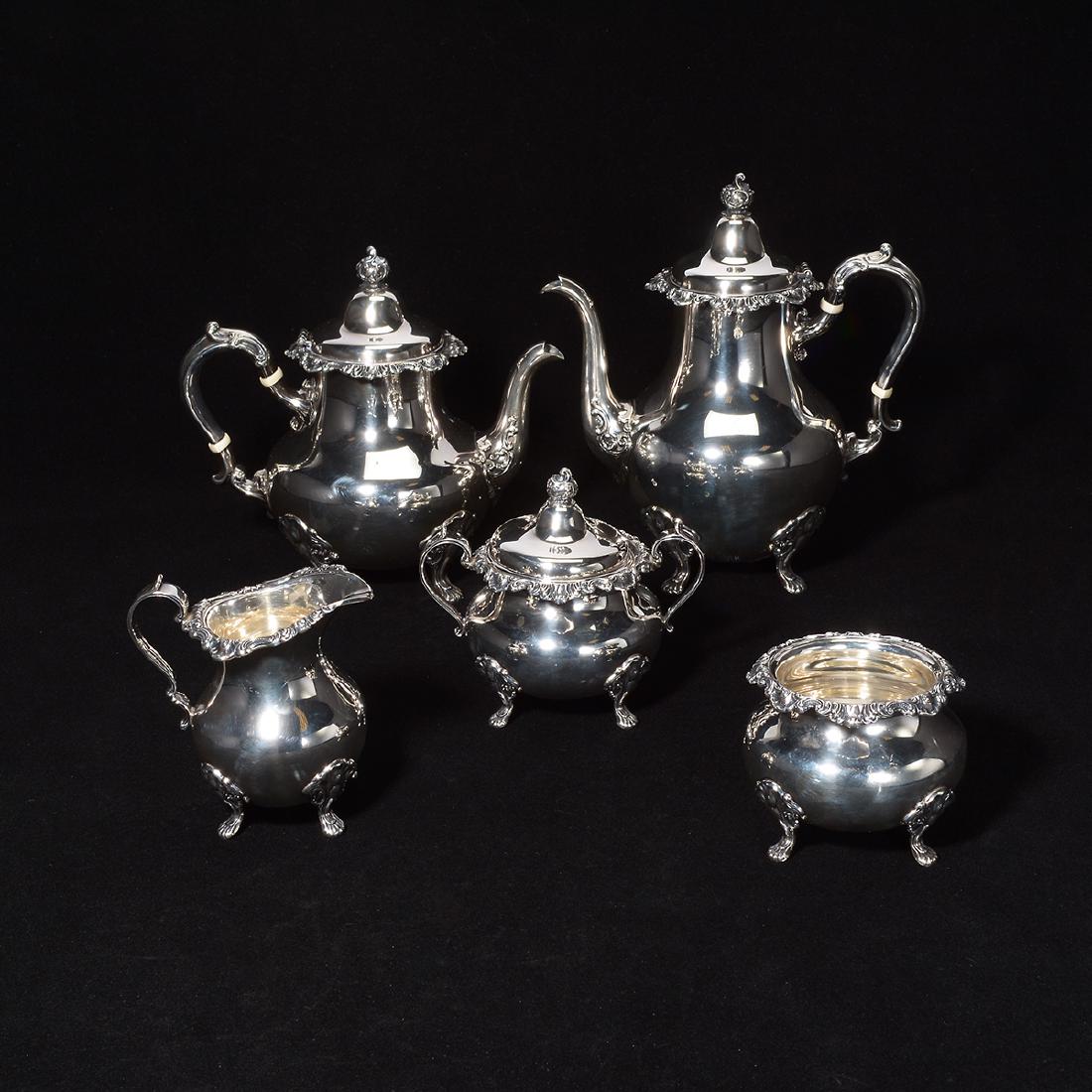 Gorham Strasburg Sterling Five Piece Tea Service. (1 of 10)