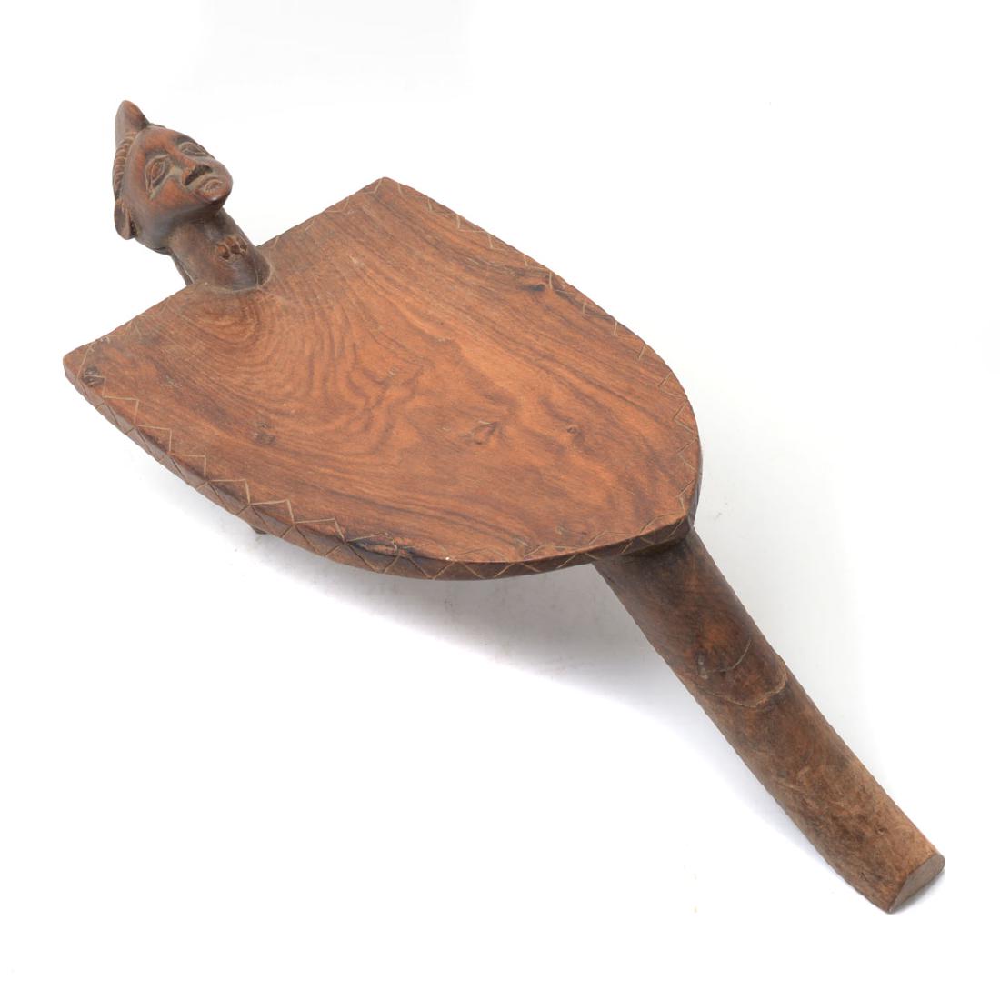 West African Wood Tripod Stool with Face (1 of 8)