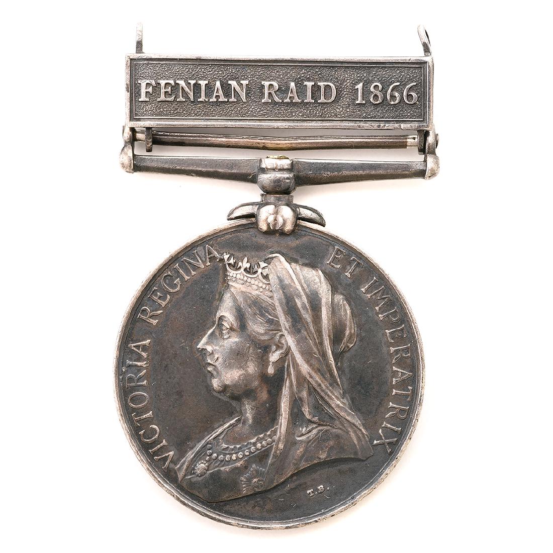 Silver Fenian Raid Medal Canadian Service Medal. (1 of 4)