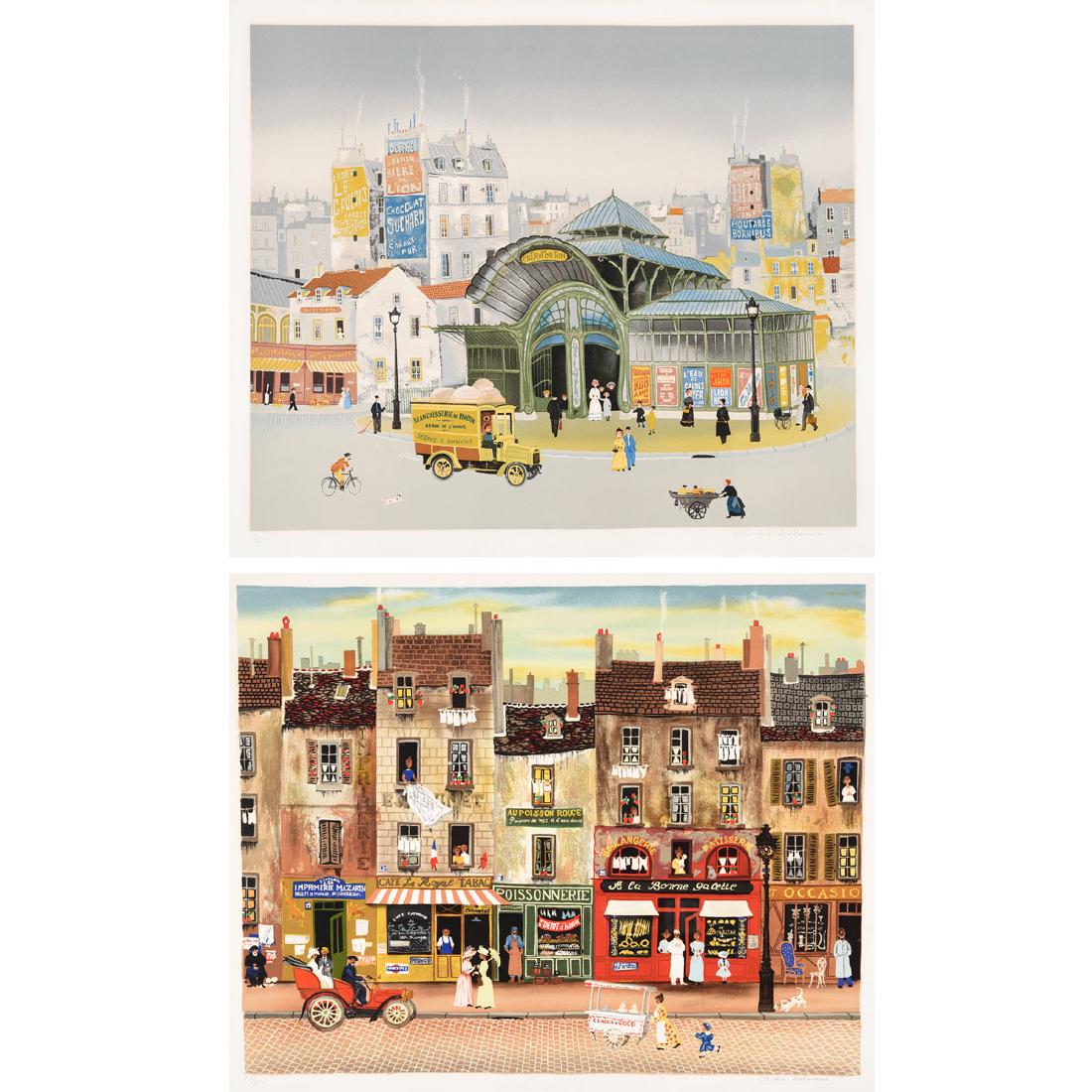 Michel Delacroix 2 "Paris Street Scenes" lithograph (1 of 10)