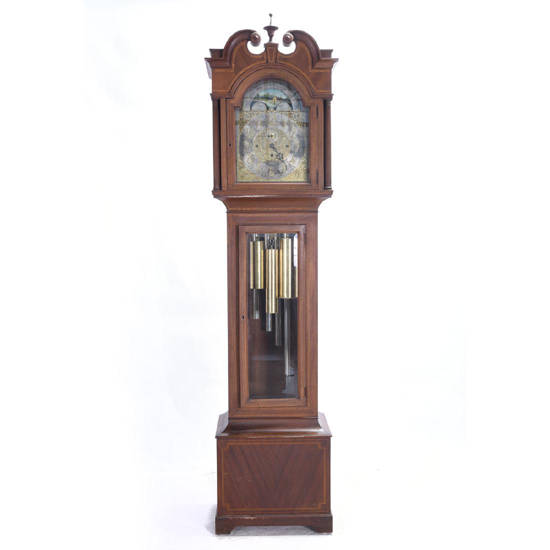 Tiffany and Co. Long Case Clock: Tiffany and Co. Long Case Clock {Dimensions 97 1/2 x 22 1/4 x 15 inches} [Three weights and chime cylinders]