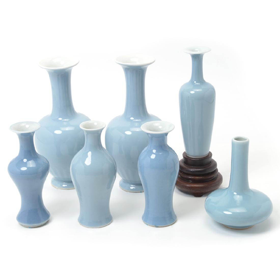 Seven Clair-de-Lune Glazed Vases, 19th Century (1 of 8)