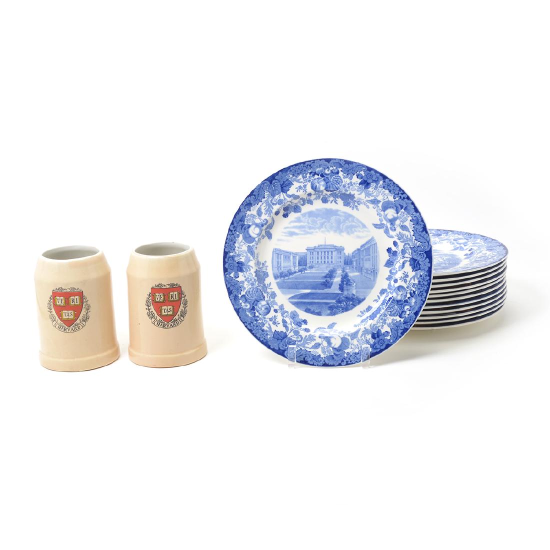 Twelve Wedgwood "Harvard University" Dinner Plates, and (1 of 10)