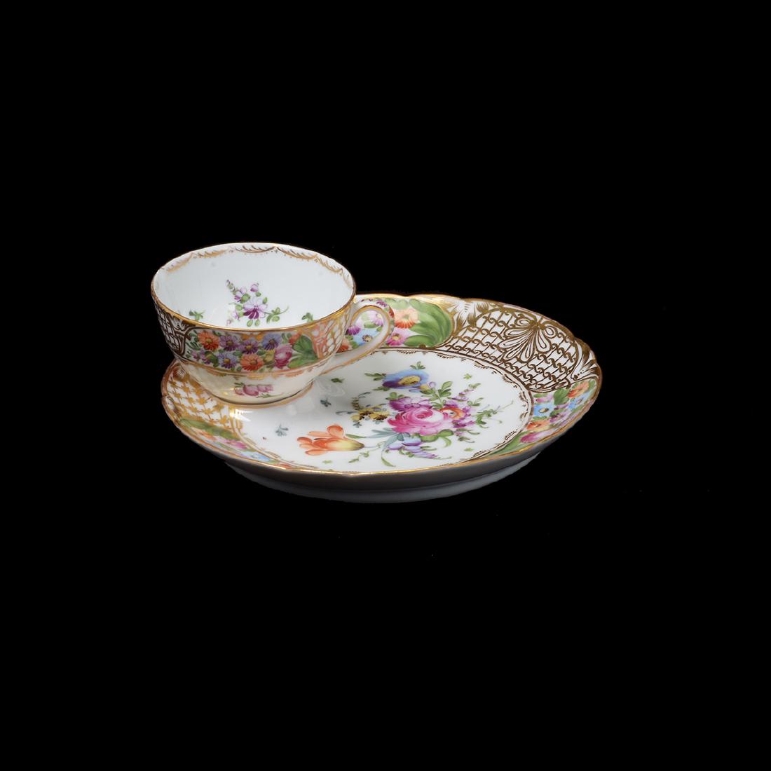 Six Dresden Tea Plates with Cups (1 of 9)