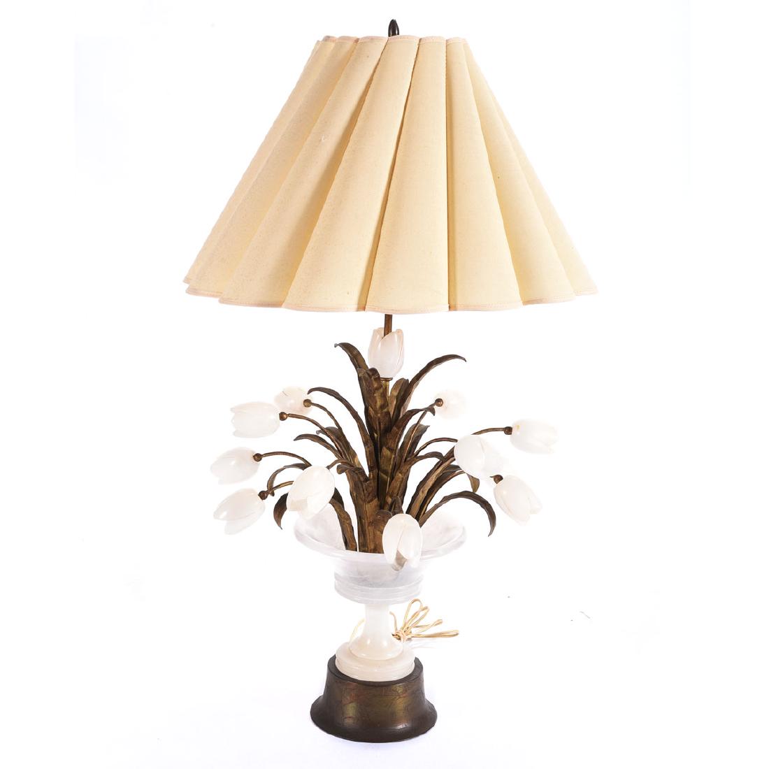 Italian Alabaster Tulip Table Lamp (1 of 5)