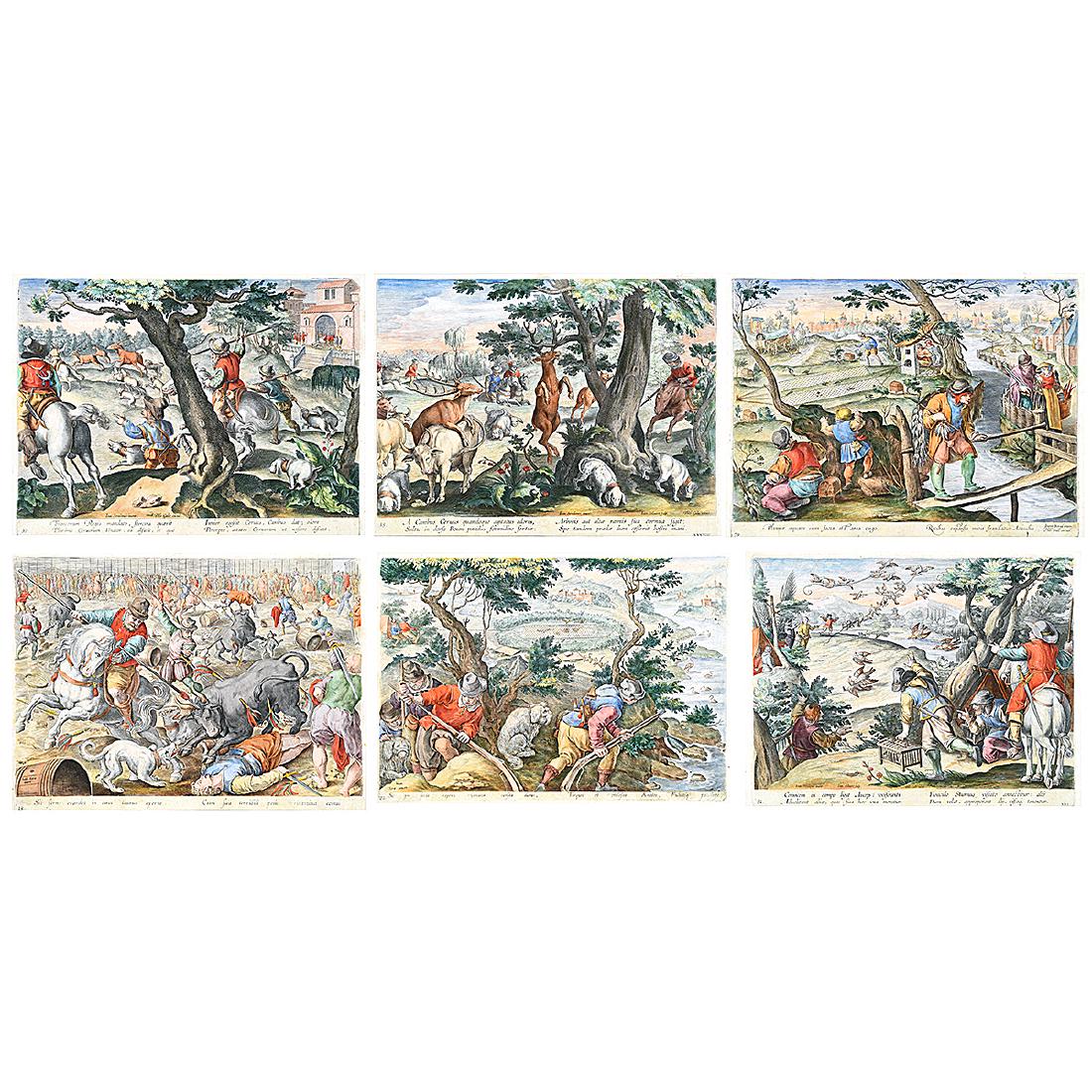 European School 6 "Battle Scenes" hand colored (1 of 10)