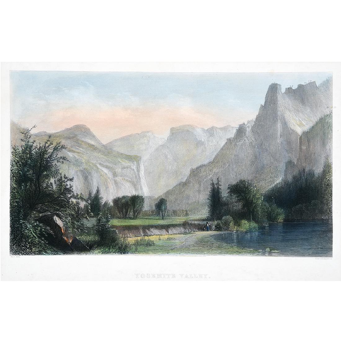 Thomas Hill "Yosemite Valley" hand colored steel (1 of 5)