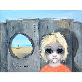 Margaret Keane "On the Beach" oil on canvas (1 of 5)