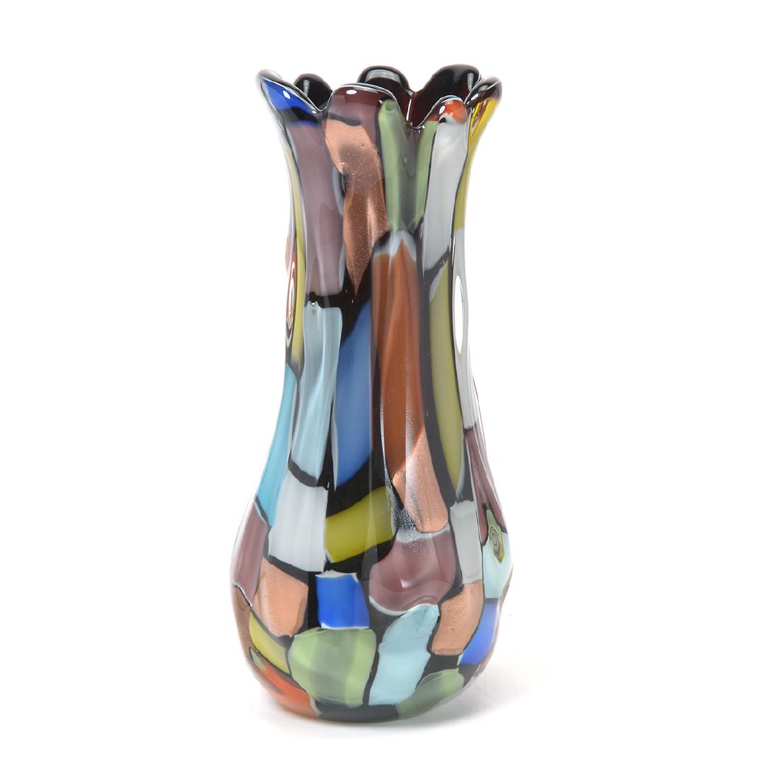 Murano Hand-Blown Multi Colored Glass Vase (1 of 6)