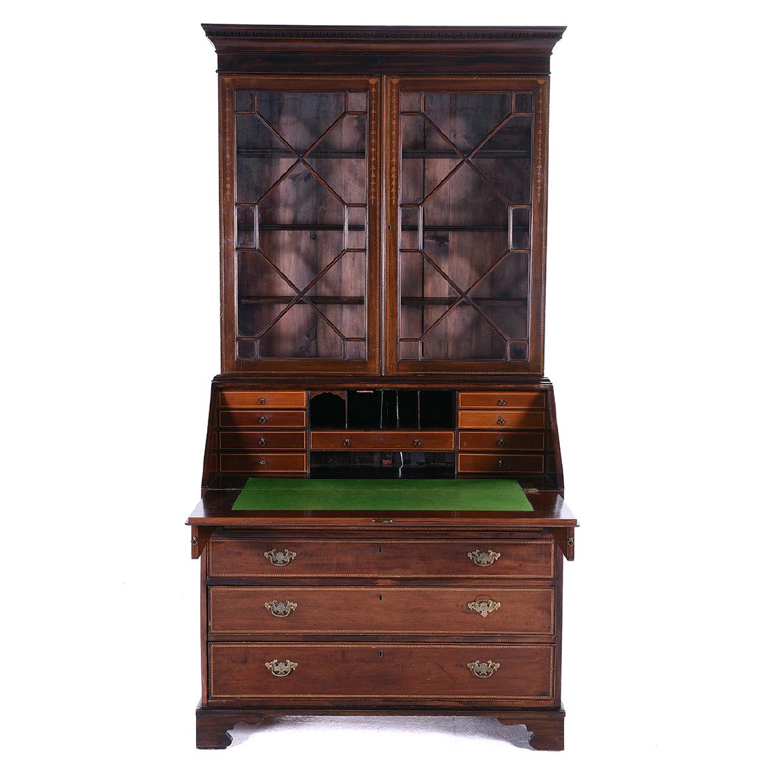 Georgian Style Mahogany Secretary Bookcase. (1 of 9)