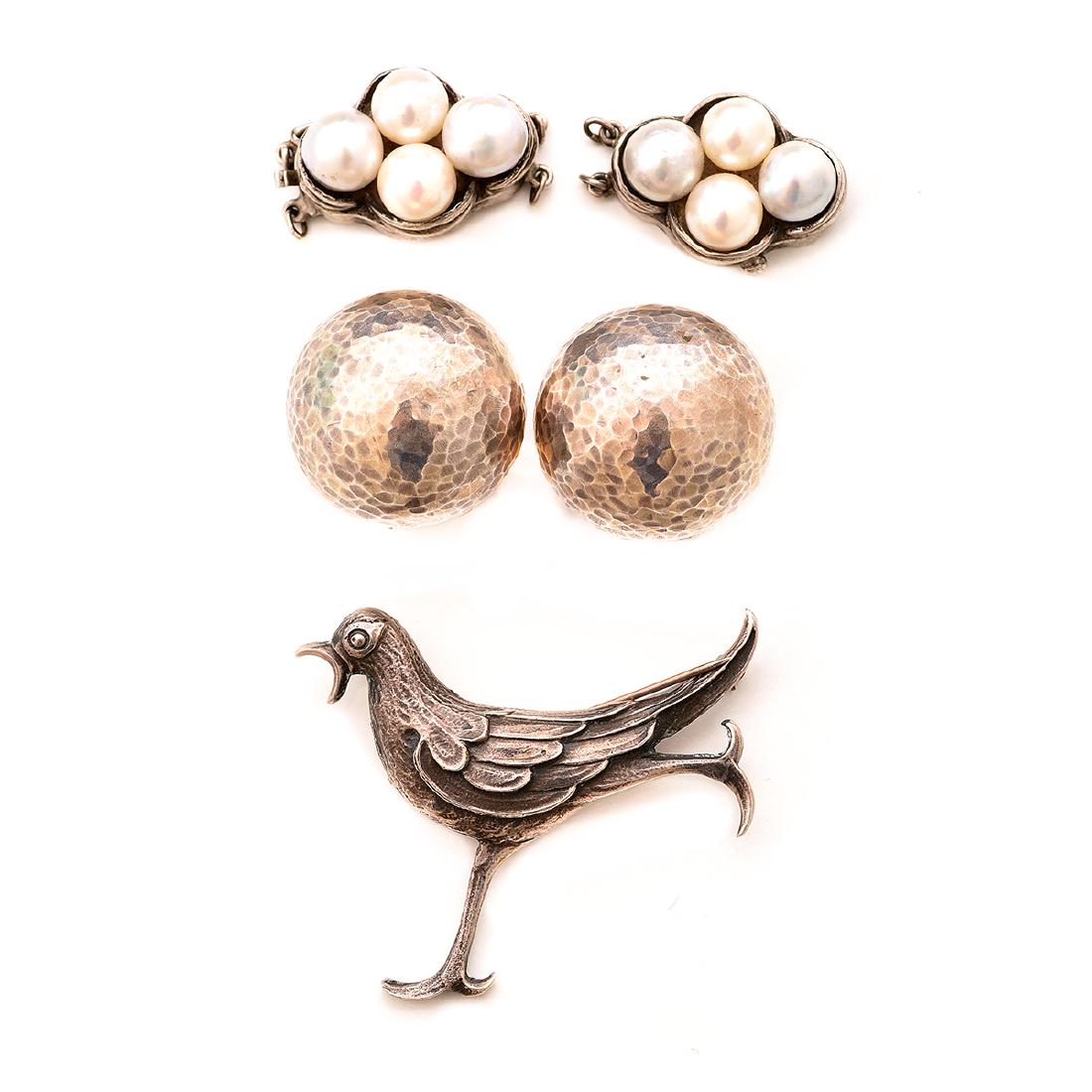 Collection of Four Tiffany & Co., Gump's Silver Jewelry (1 of 8)