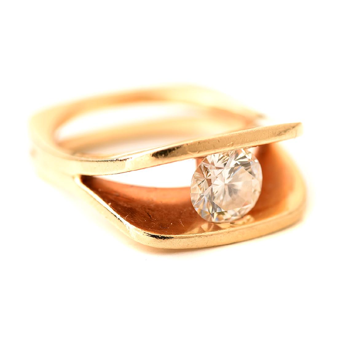 Diamond, 14k Yellow Gold Ring. (1 of 4)