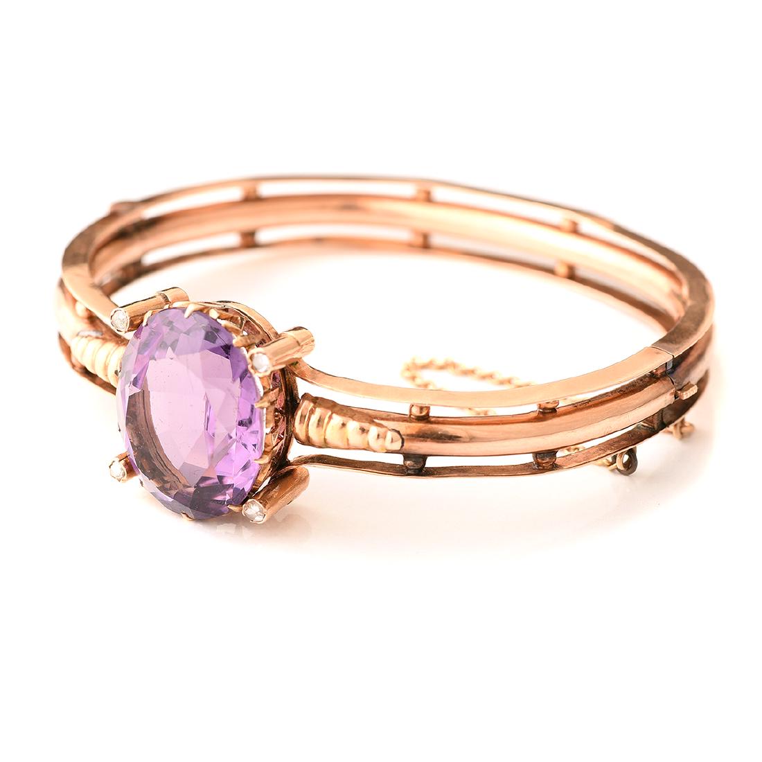 Russian Amethyst, Diamond, 14k Rose Gold Bracelet. (1 of 6)