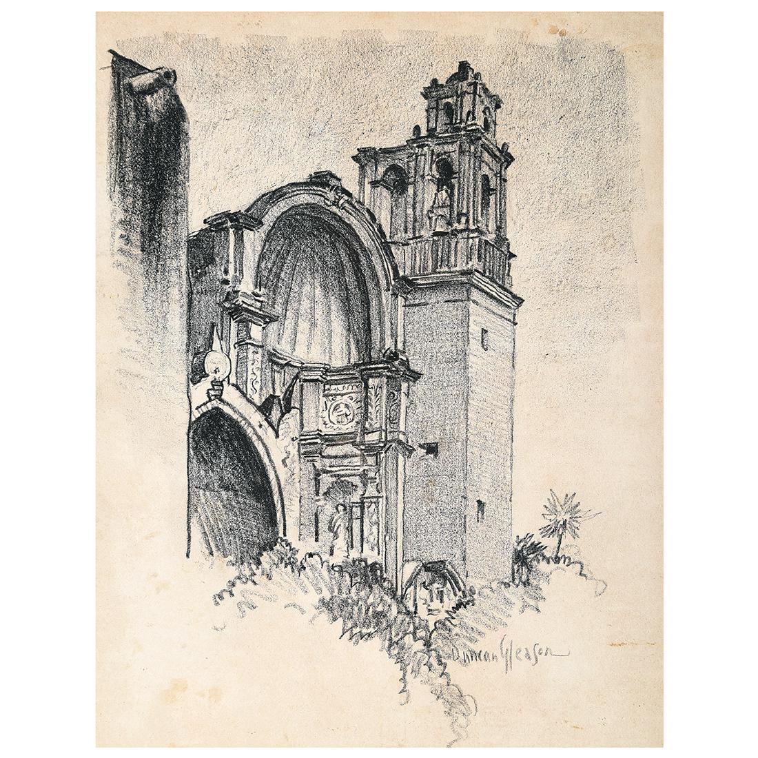 Joe Duncan Gleason "Cuernavaca" pencil drawing (1 of 5)