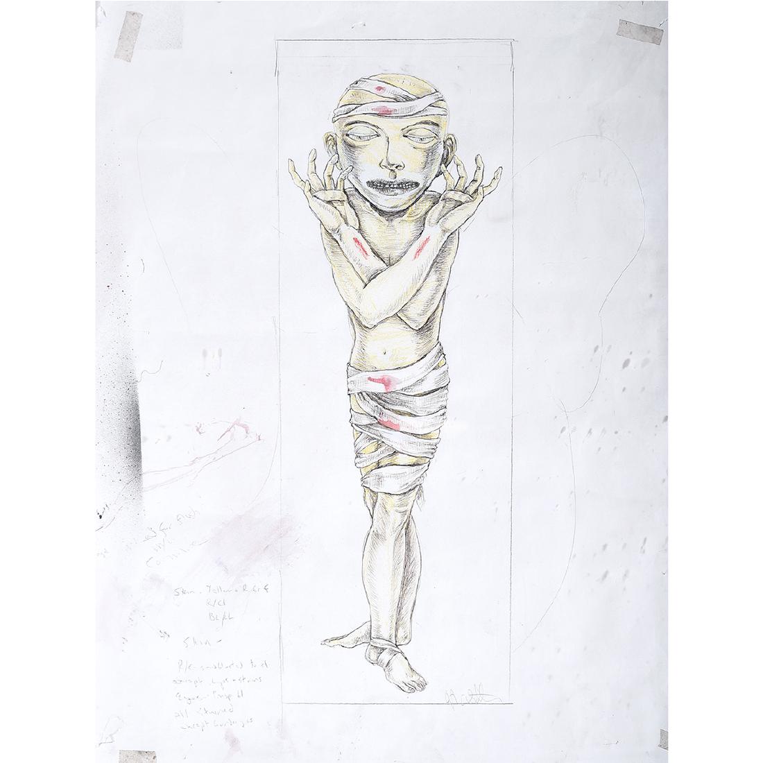 Judith Schaechter prep. drawing for "Still Life 1988" (1 of 6)