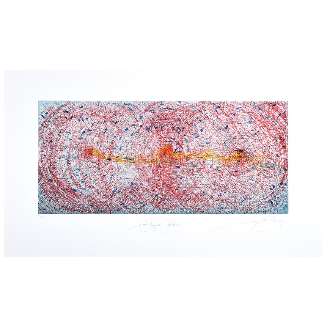 Pat Steir "Shape of Water" color soft ground etching (1 of 6)