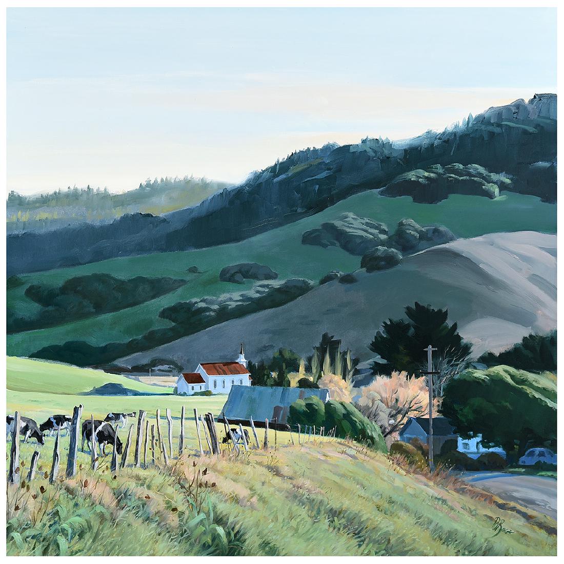 Ralph Borge "Hillside Farm" oil on canvas (1 of 5)