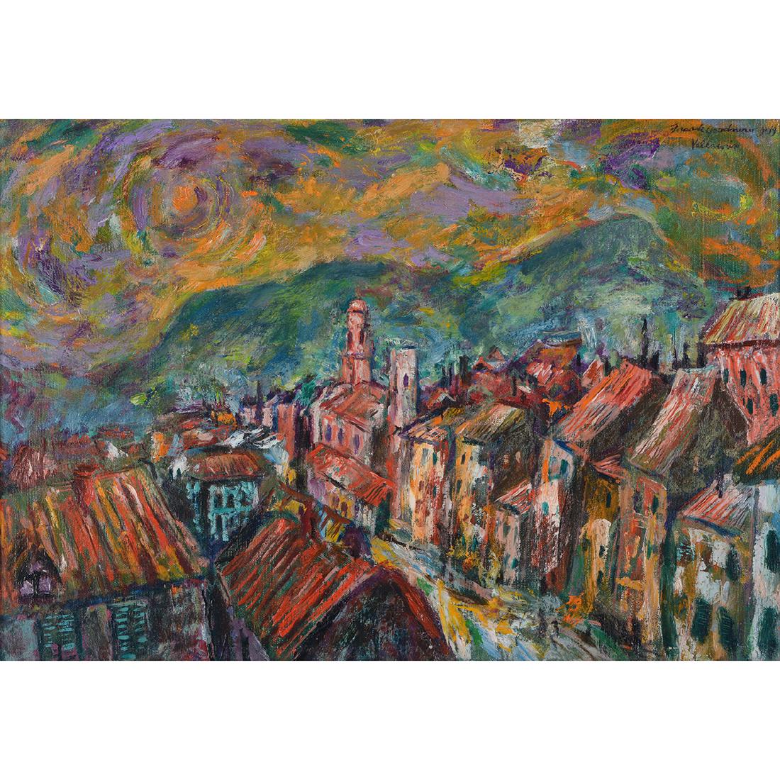 Frank Goodnow "Vallauris, Spain" oil on canvas (1 of 7)