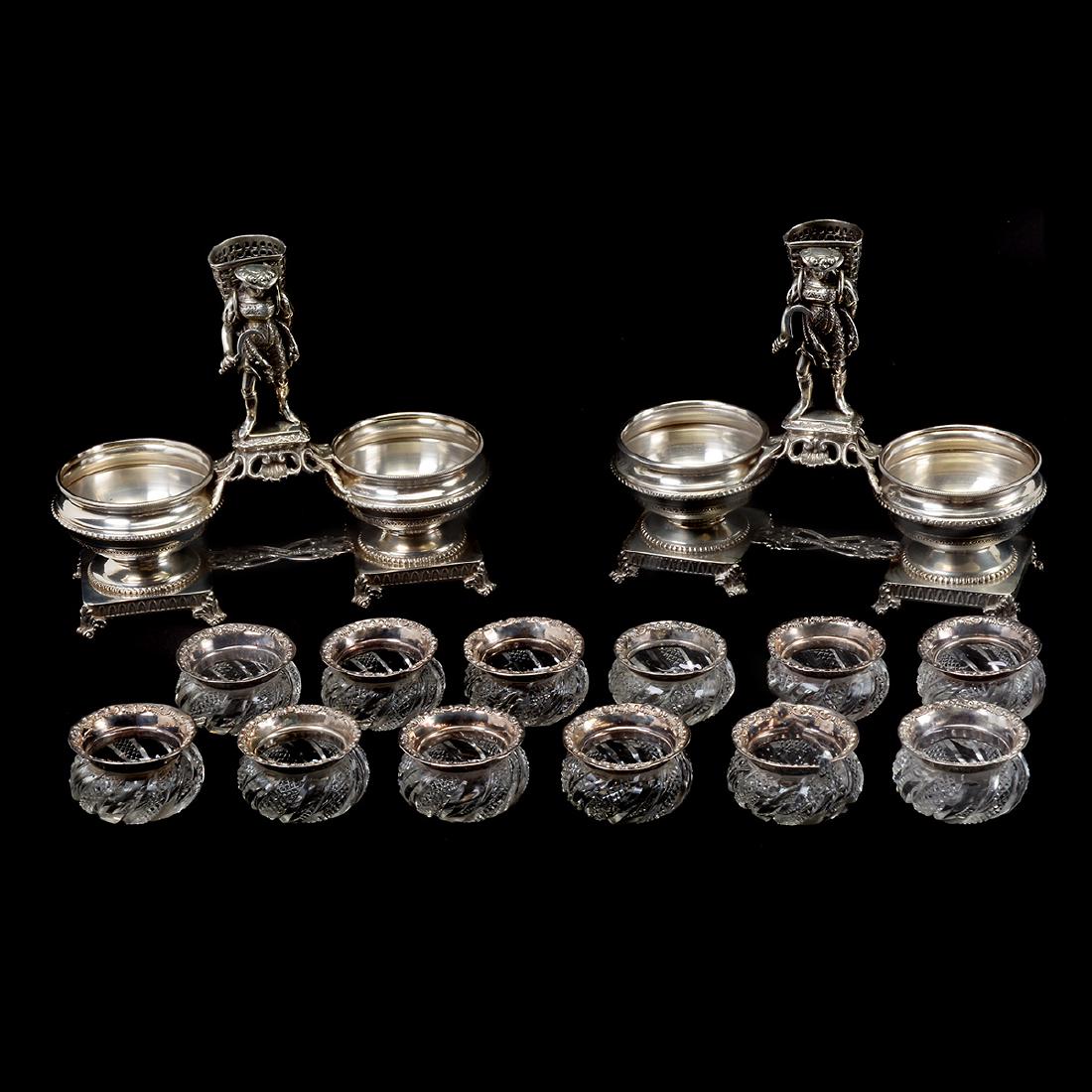 Pair of Figural Nut Cups with Twelve Sterling Rimmed (1 of 8)