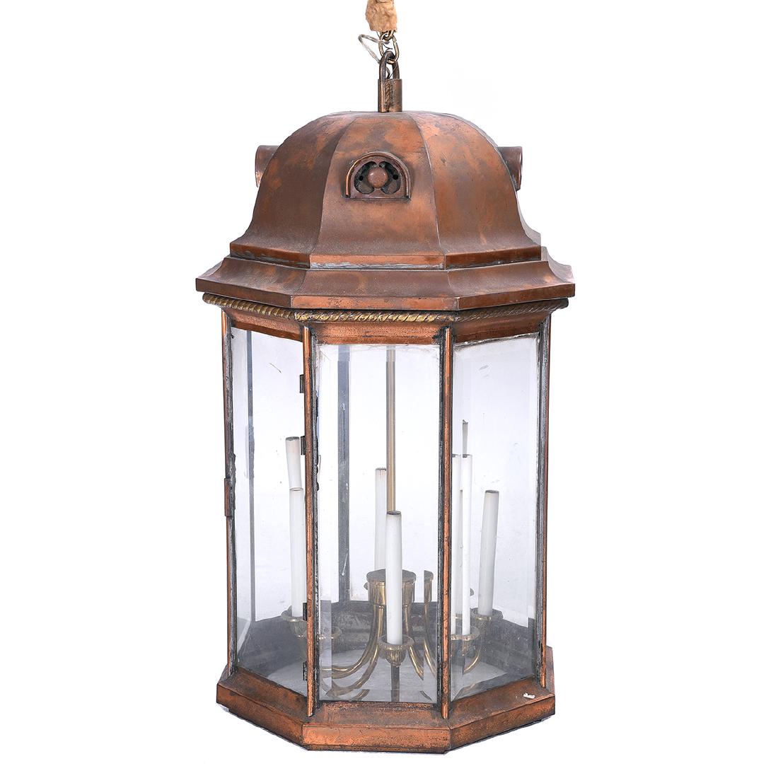 Baroque Style Copper and Brass Hall Lantern (1 of 4)