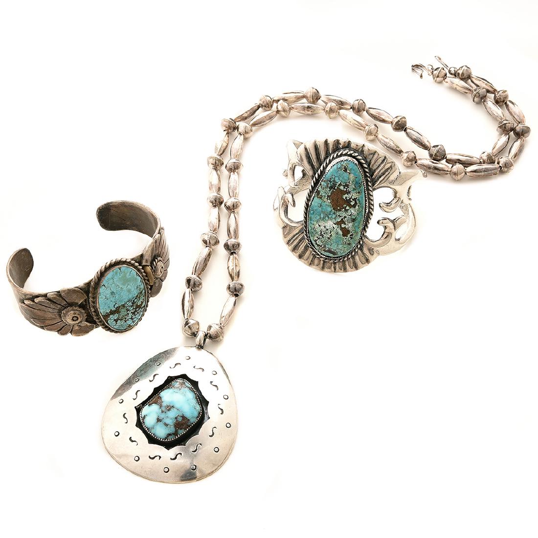 Collection of Three Native American Turquoise, Silver (1 of 6)