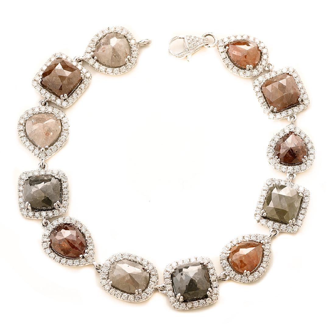 Diamond, 18k White Gold Bracelet. (1 of 4)