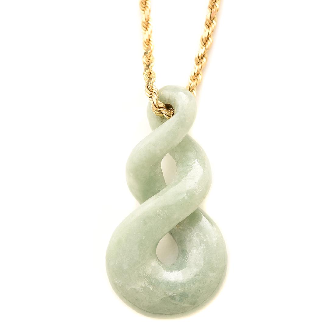 Jade, 14k Yellow Gold Pendant Necklace. (1 of 4)