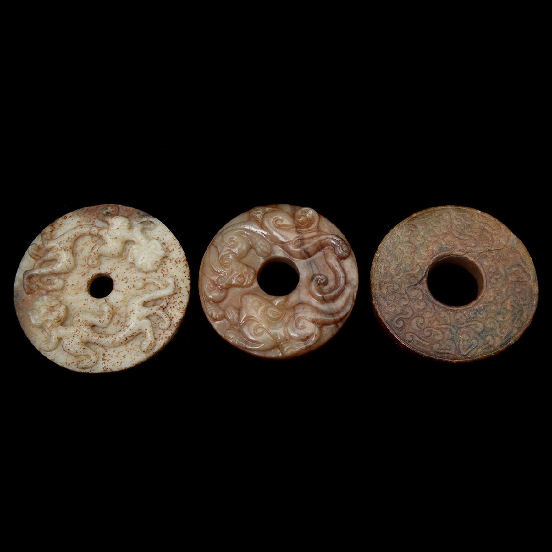 Three Archaistic Jade Bi Discs (1 of 8)