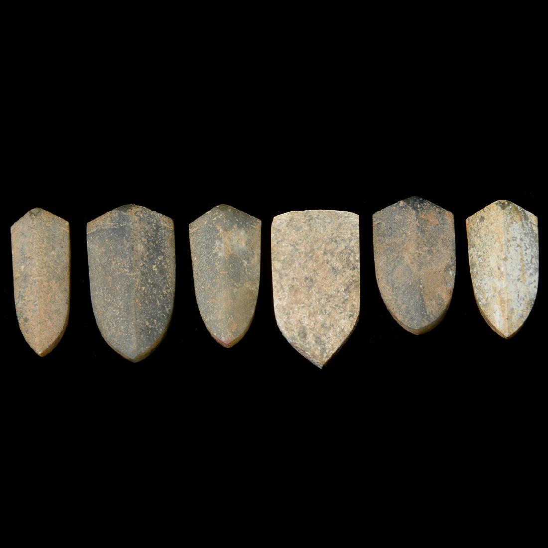 Six Archaistic Stone 'Cicada' Beads (1 of 8)
