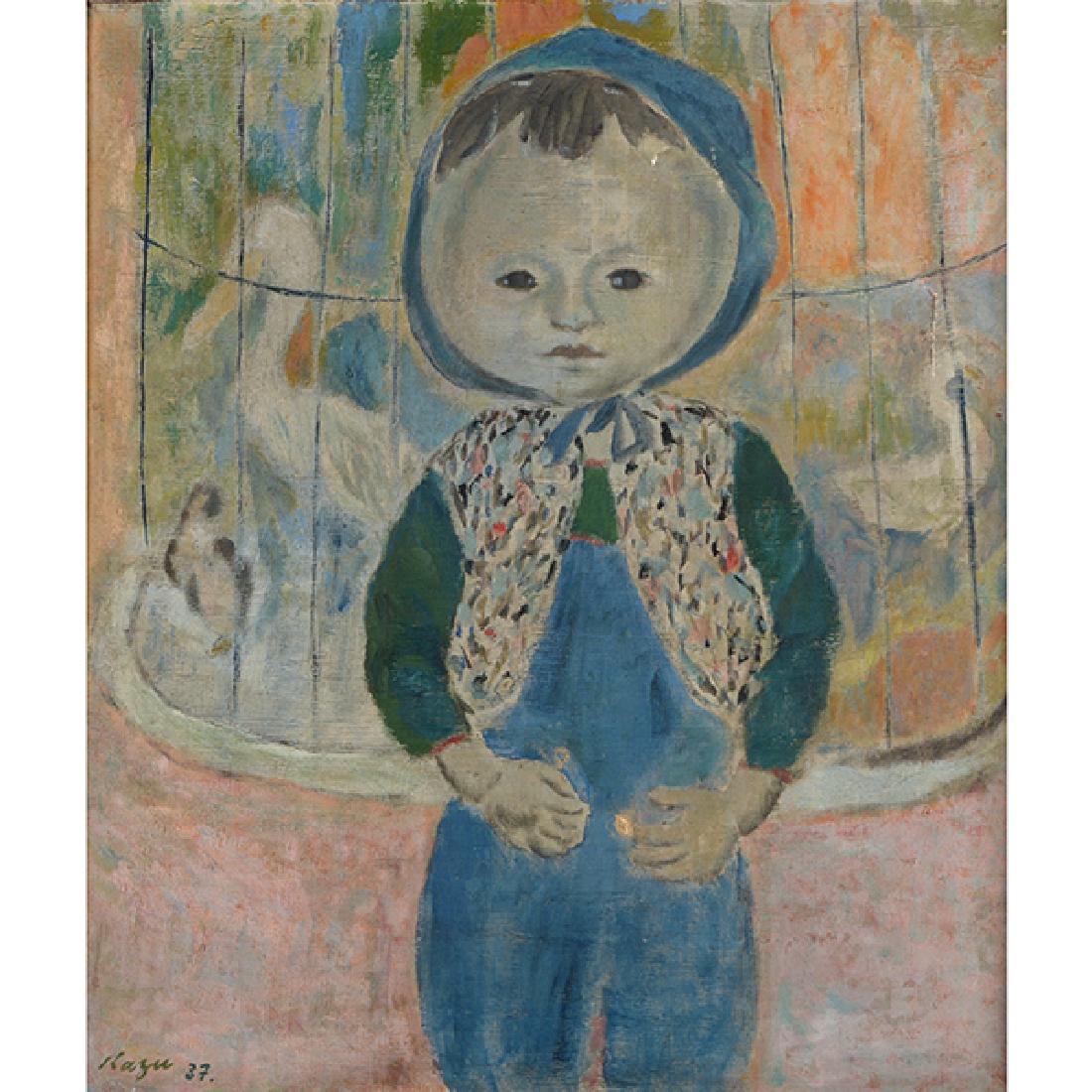 Kazu Wakita (1908-2005): Boy and Birds (1 of 8)