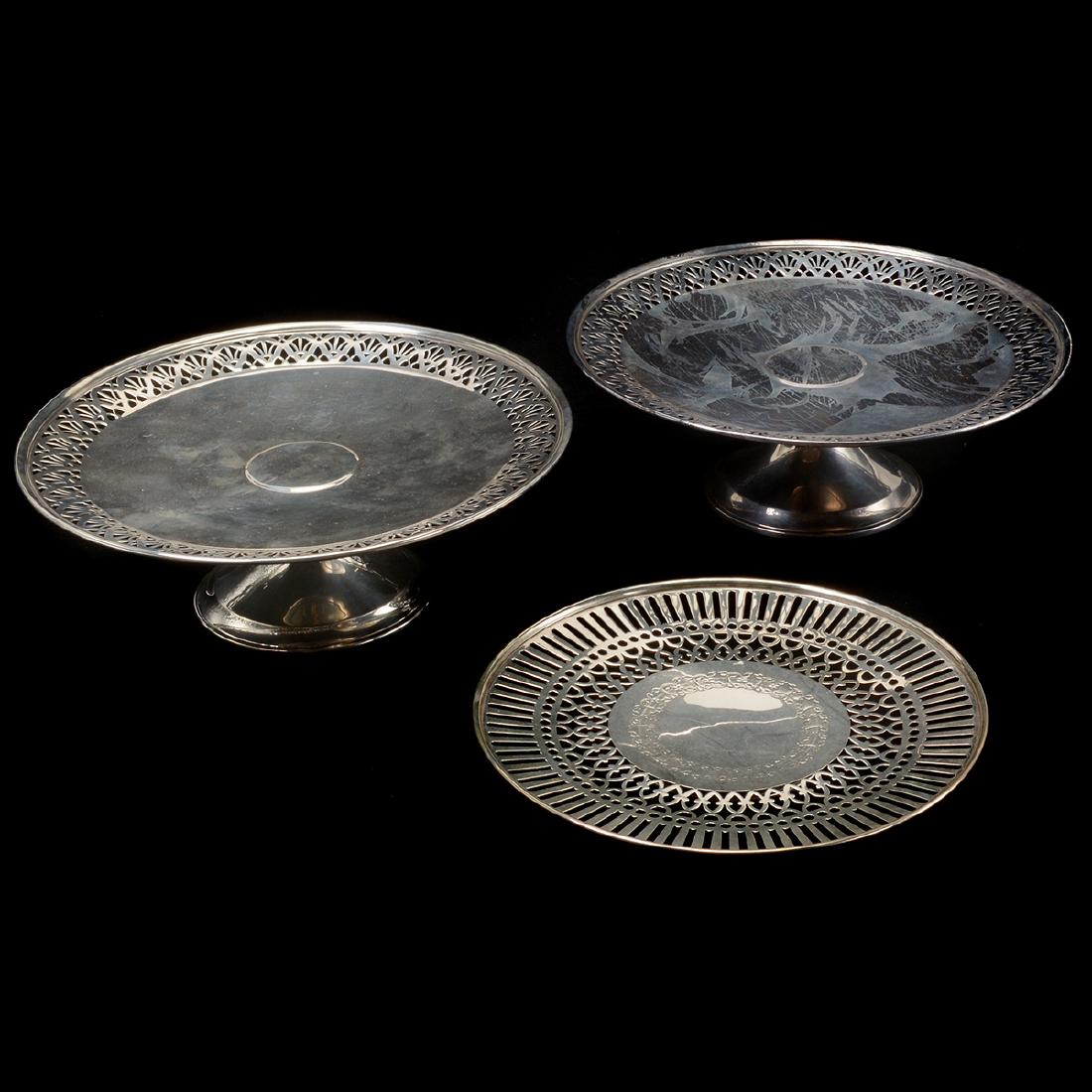 Two Tiffany Sterling Compotes, and a Salver (1 of 10)