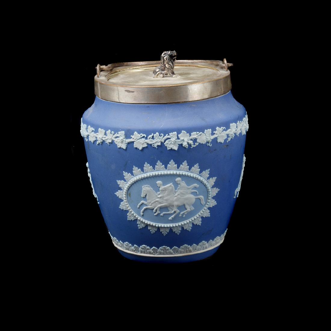 Wedgwood Three Color Jasper Biscuit Barrel (1 of 8)