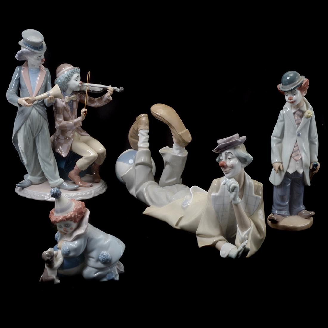 Lot of Lladro Clown Figurines (1 of 10)
