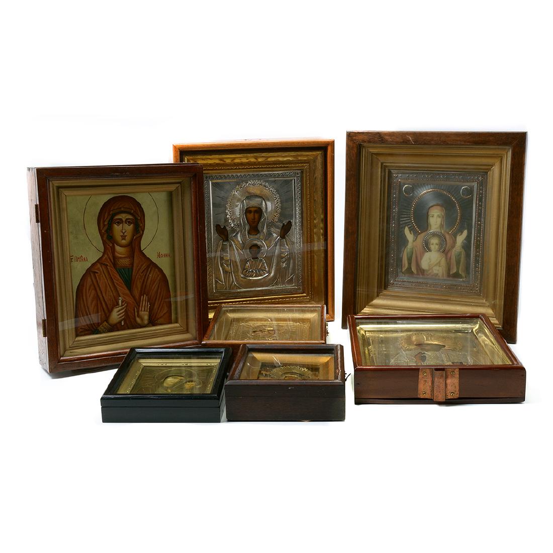 Seven Russian Icons of Various Ages Including The (1 of 8)