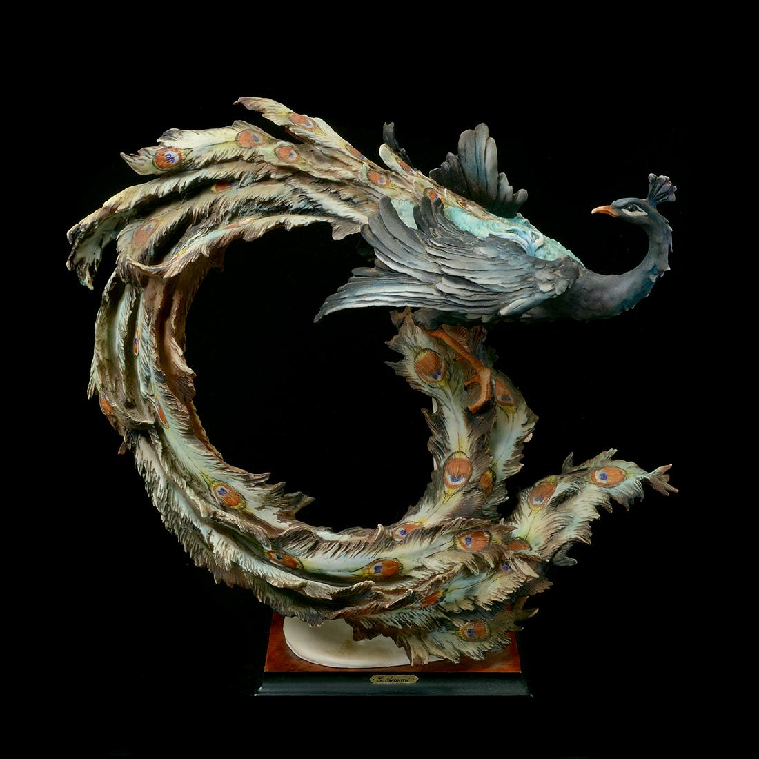 Giueseppe Armani Large Peacock Figurine, Limited (1 of 10)