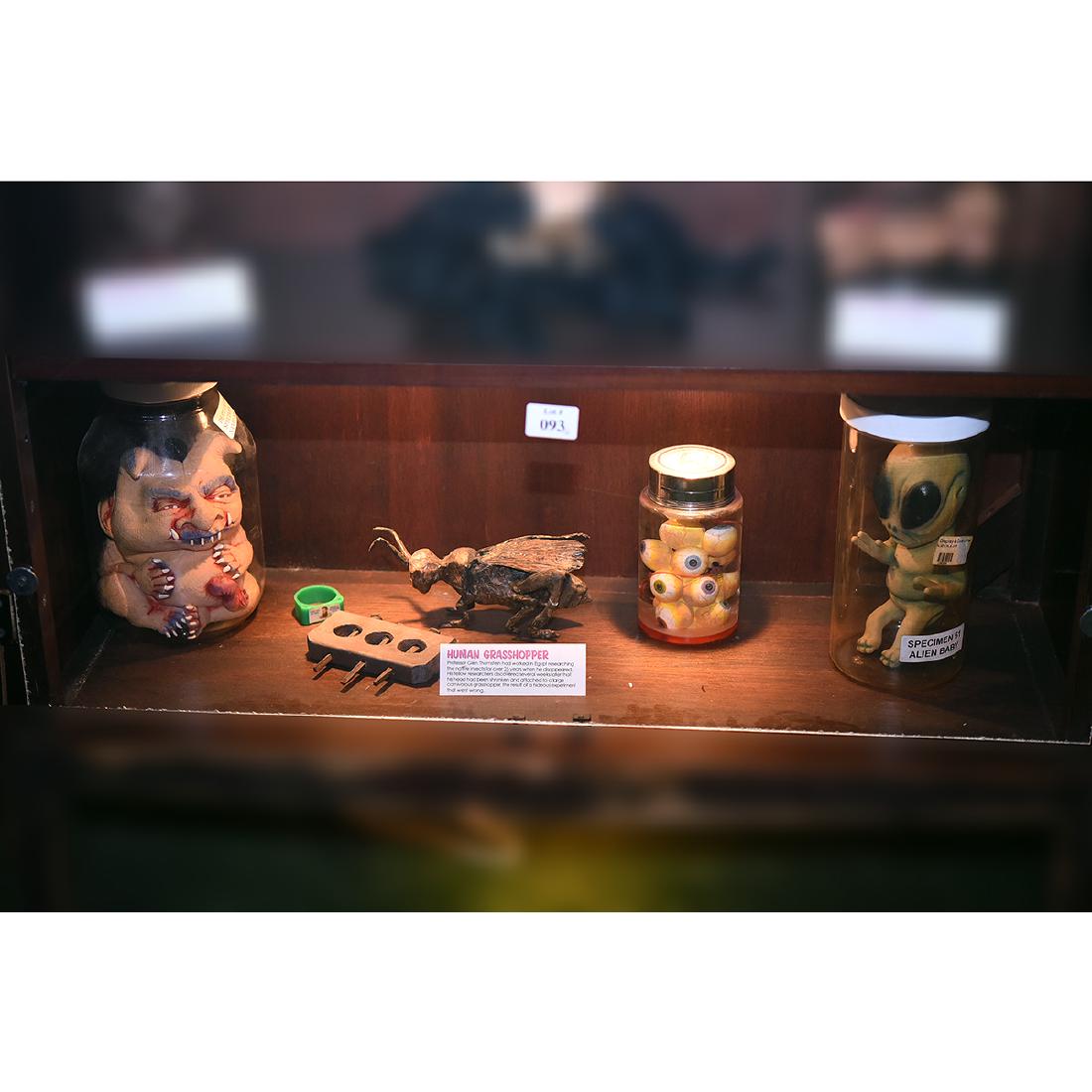 Shelf of Creatures in Jars, Oddities and Torture Device: Shelf of Creatures in Jars, Oddities and Torture Device