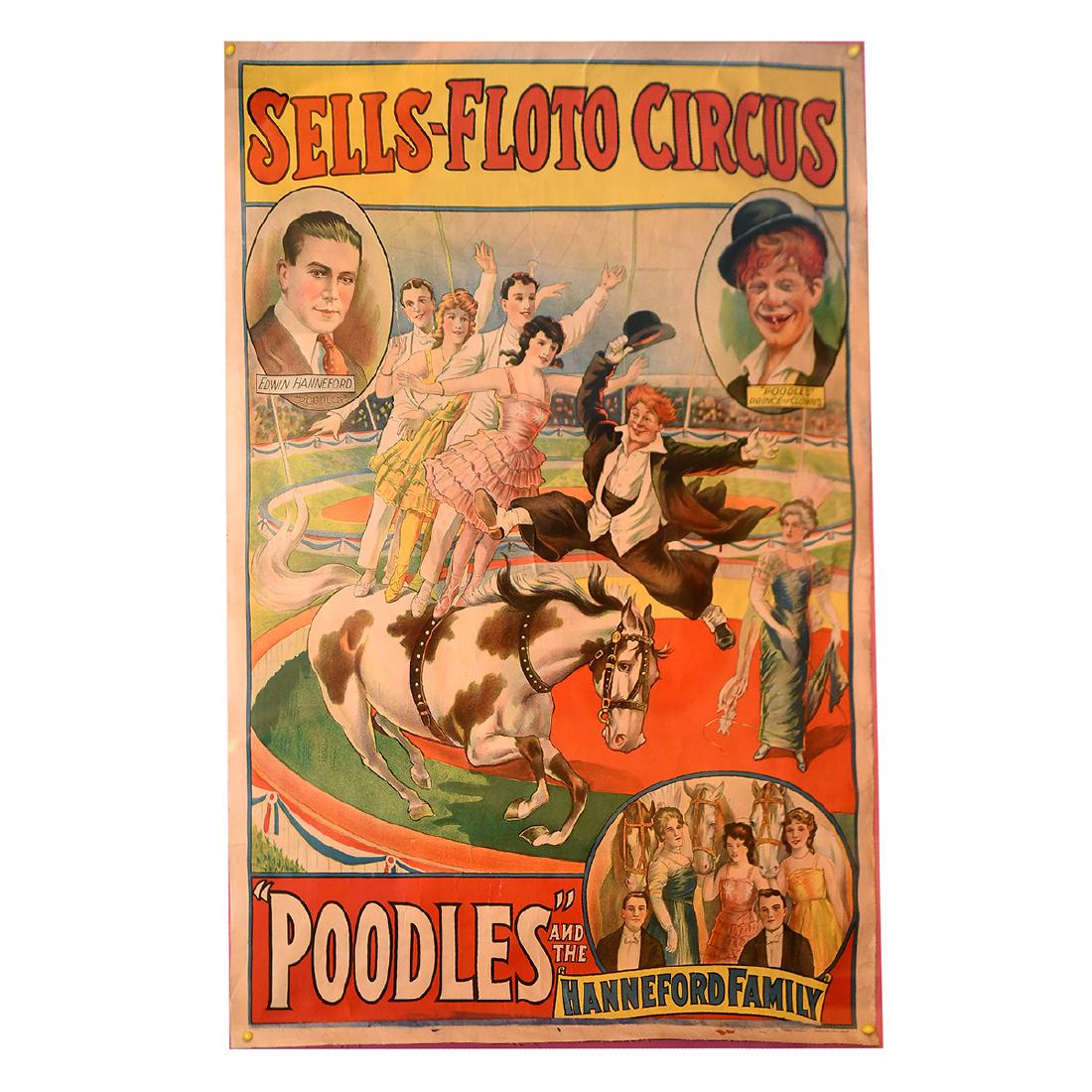 Sells-Floto Circus Poster, "Poodles " and the Hanneford (1 of 1)