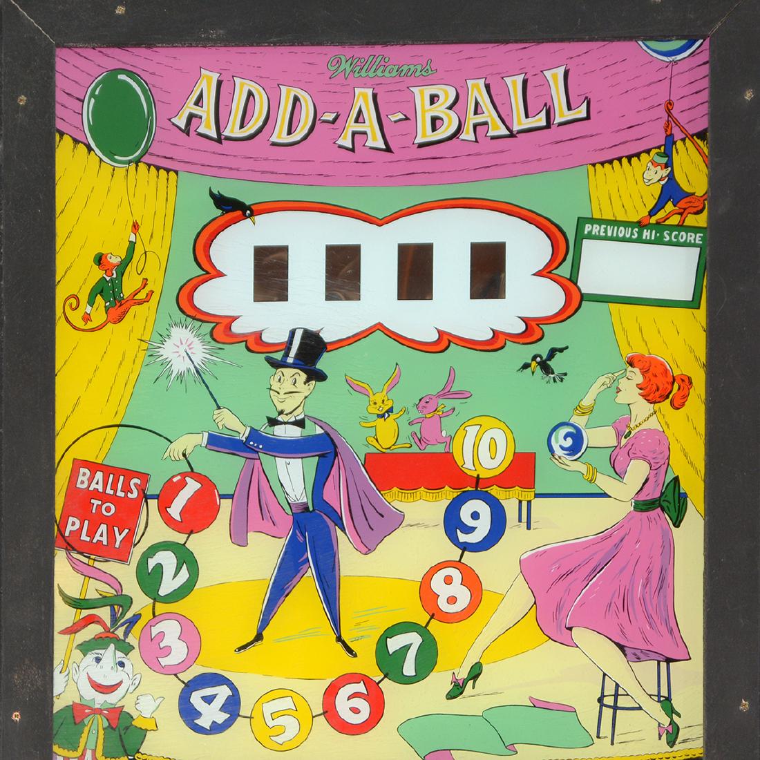 Add-A-Ball Pinball Backglass, by Willaims (1 of 1)