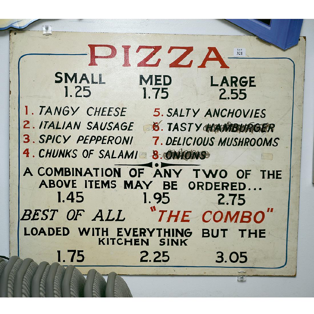 Painted Wooden Sign, Pizza Menu (1 of 1)
