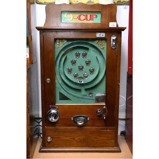 9-Cup Coin Operated Game: 9-Cup Coin Operated Game {Dimensions approximately 34 x 19 ? x 7 ? inches}