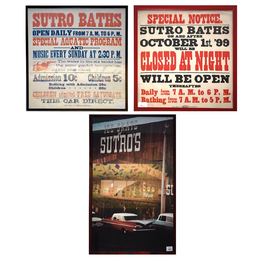 Two Framed Sutro Baths Advertisments and Framed (1 of 1)