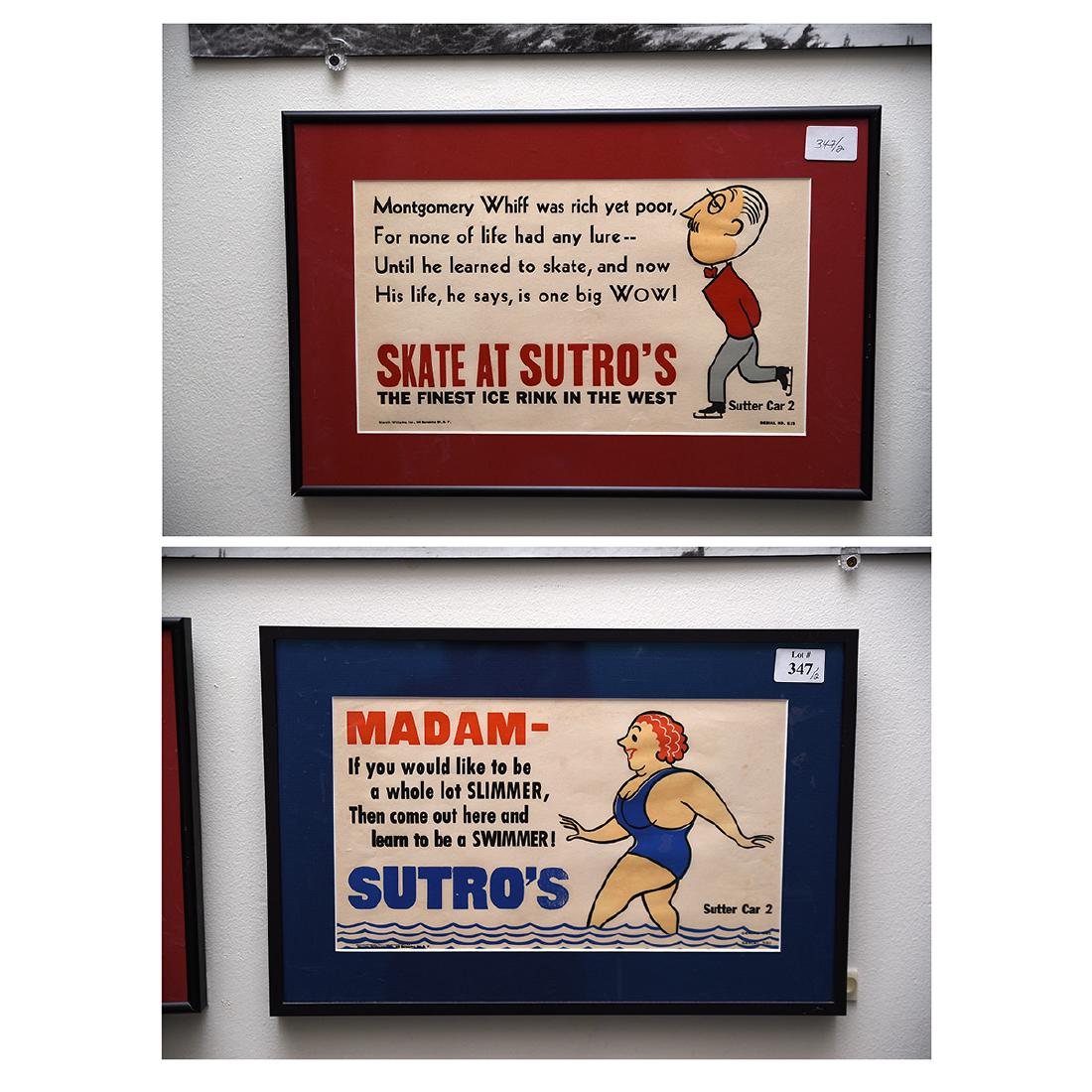 Two Framed Sutroís Advertisements (1 of 1)