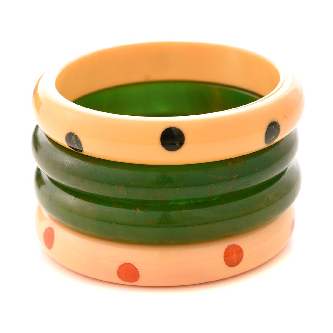 Collection of Two Pairs of Bakelite Bracelets. (1 of 4)