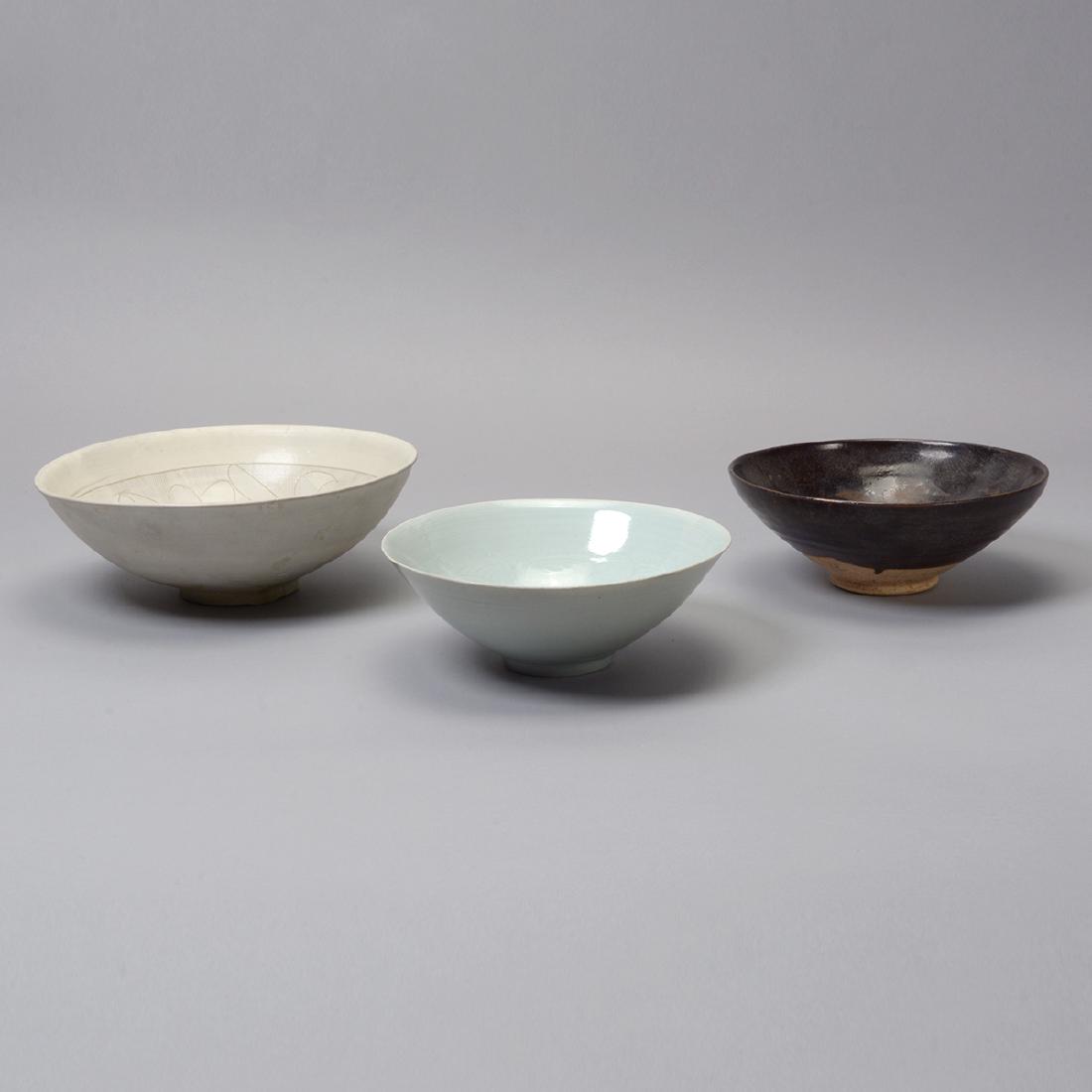 Three Glazed Ceramic Deep Bowls, Song Dynasty (1 of 10)