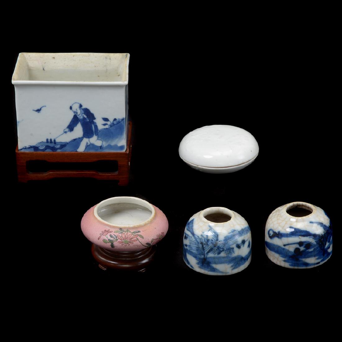Five Porcelain Scholar's Objects, Late Qing Dynasty (1 of 10)